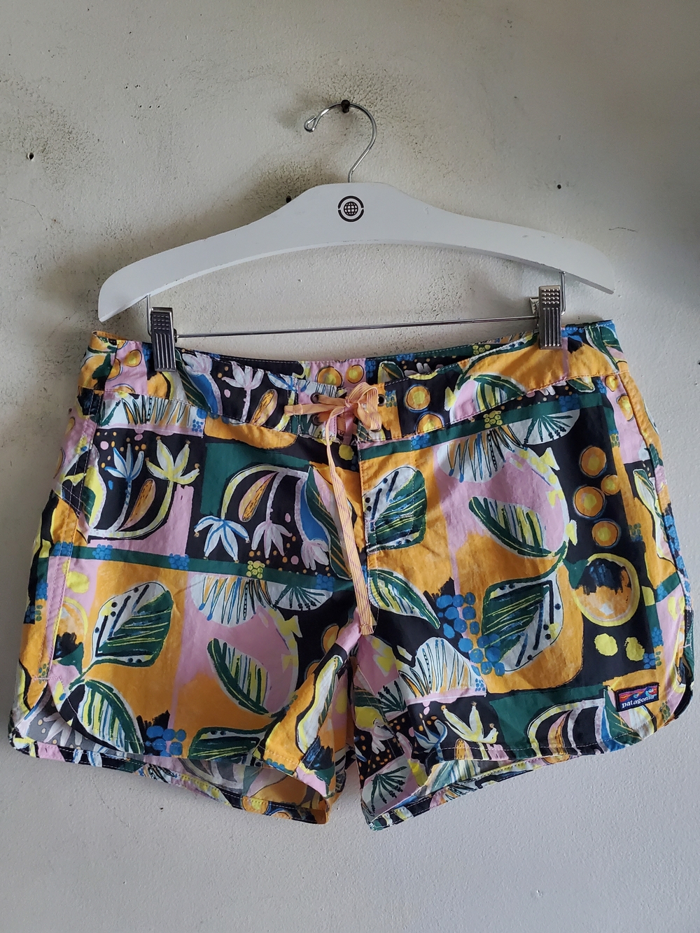 Patagonia Tropical Print Women’s Shorts - Yellow, Green, Pink, Navy.